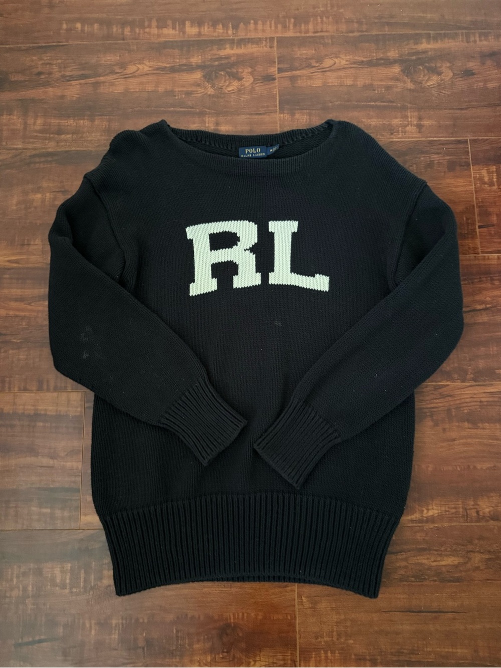ralph lauren’s black knit crewneck